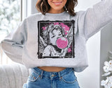 Cupid Bubblegum Stamp Valentine's Day Sweatshirt, Unisex Crewneck