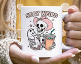 Stay Weird Funny Western Raccoon Coffee Mug