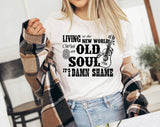 "Old Soul Oliver Anthony" design on a white unisex t-shirt