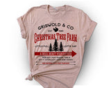 "Griswold Christmas Tree Farm" design on a white unisex t-shirt