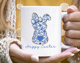 Happy Easter Blue Bunny Grand Millennial Coffee Mug