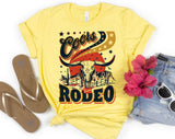 "Coors Country Rodeo Cow Skull" design on a pale yellow unisex t-shirt