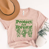 "Protect Our Forests" design on a unisex t-shirt