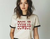 Cool It Cowboy Ringer T-Shirt, Retro Contrast Trim Tee