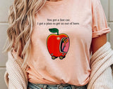 "You Got A Fast Car Lowly Worm" design on a peach unisex t-shirt