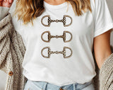 "Brushstroke Horse Bit Cowgirl" design on a white unisex t-shirt