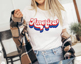 "America Retro USA" design on a white unisex t-shirt