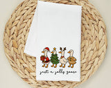 Just A Jolly Goose Tis The Season Christmas Tea Towel, Flour Sack Kitchen Dish Towel