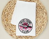 True Crime Club Rose Tea Towel, Flour Sack Kitchen Dish Towel