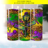 Street Light Corner Mardi Gras 20oz Skinny Tumbler with Lid & Straw