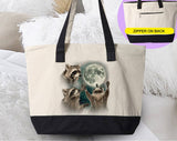 3 Raccoons Howling Funny Raccoon Moon Meme Tote Bag