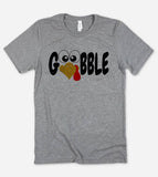 "Gooble" design on a heather gray unisex t-shirt