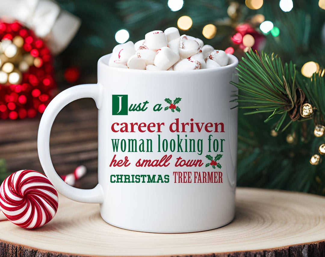 "Funny Hallmark Parody Movie" Christmas design on a white coffee mug