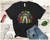 "Autism Rainbow" design on a black unisex t-shirt