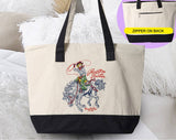 Rootin Tootin Cowgirl Retro Western Girl Tote Bag