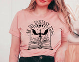 "In My Fantasy Era" design on a peach unisex t-shirt