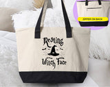 Resting Witch Face Funny Halloween Tote Bag