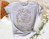 "I Am The Tea You Will Be Having" design on a heather gray unisex t-shirt