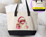 Santa Claus Peace Bubble Gum Christmas Tote Bag