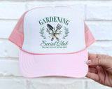 Gardening Social Club Trucker Hat, Snapback Mesh Cap