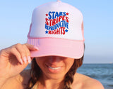 Stars Stripes Reproductive Rights 4th of July Trucker Hat, Snapback Mesh Cap