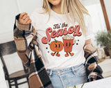 Tis The Season Pumpkin Spice Latte Fall T-Shirt, Cozy Autumn Graphic Tee