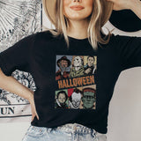 "Halloween Horror Movies Collage" design on a unisex t-shirt