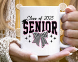 "Class Of 2025" design on a white ceramic coffee mug