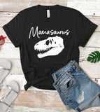"Mamasaurus Dino Skull" design on a unisex t-shirt