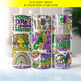 "Puff Slogans and Sayings" design on a 20 oz skinny tumbler with lid and straw