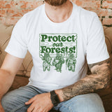 "Protect Our Forests" design on a unisex t-shirt