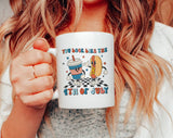 "You Look Like 4th of July" design on a white ceramic coffee mug