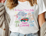 "Team Conrad" design on a white unisex t-shirt