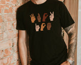 "F*ck ICE Sign Language" design on a unisex t-shirt