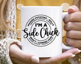 "I'm A Side Chick" fall design on a white coffee mug