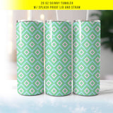 Summer Zig Zag Green 20oz Skinny Tumbler with Lid & Straw