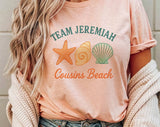 "Team Jeremiah" design on a peach unisex t-shirt