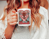 "Nashville Music City Pink Wing Guitar" design on a white ceramic coffee mug
