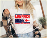 "Maverick And Goose" design on a white unisex t-shirt