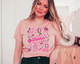 "Come On Teacher Barbie" design on a peach unisex t-shirt