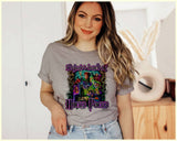 "It's Just A Bunch Of Hocus Pocus" design on a heather gray unisex t-shirt