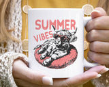 Summer Vibes Highland Cow Beach Coffee Mug