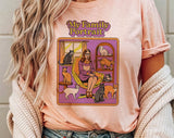 "My Family Portrait Cat" design on a peach unisex t-shirt