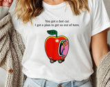 "You Got A Fast Car Lowly Worm" design on a white unisex t-shirt