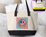 4th of July Retro Smiley Face Tote Bag