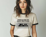 "Solve The Puzzle F*ck The Patriarchy" design on a natural ringer t-shirt with black contrast trim