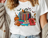 "A Court Of Roses Pumpkin Book" design on a white unisex t-shirt