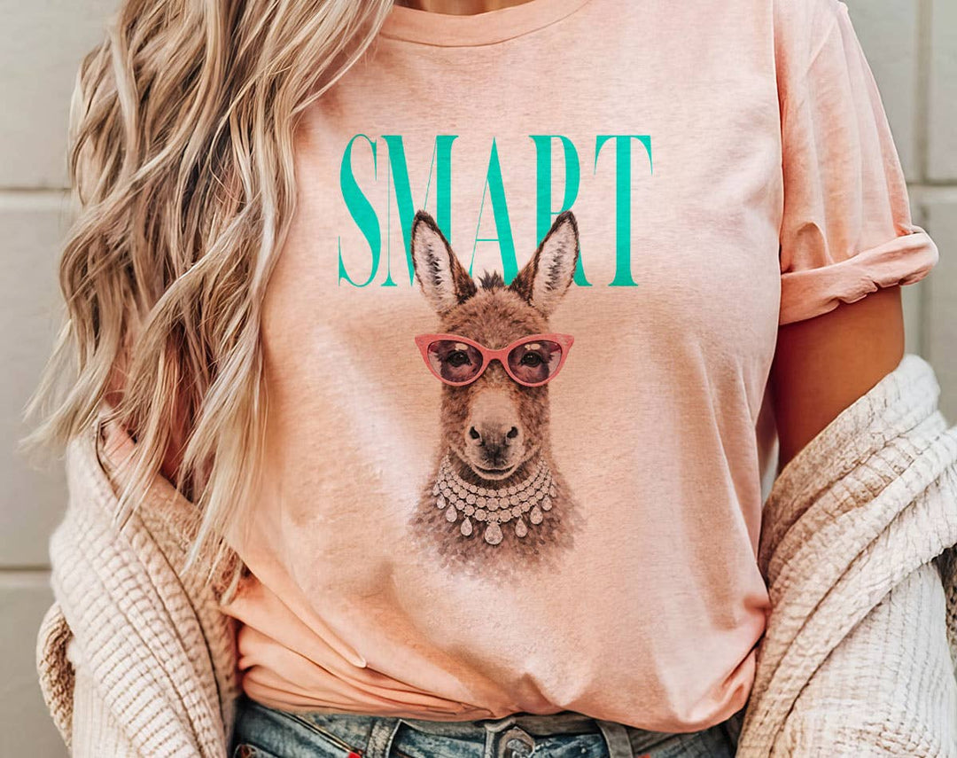"Smart Donkey Vogue" design on a unisex t-shirt