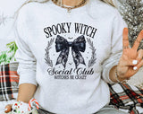 Spooky Witch Social Club Halloween Sweatshirt, Unisex Crewneck