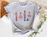 "Nutcracker Ballet" design on a heather gray unisex t-shirt